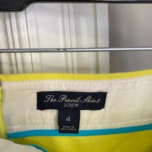 J. Crew The Pencil Skirt, Fun Neon Yellow!